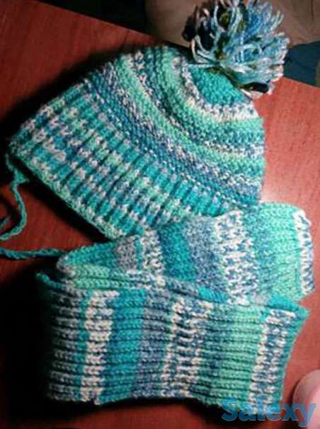 Шапка с шарфом ручной работы для ребёнка на 5-6 лет., фотография 1