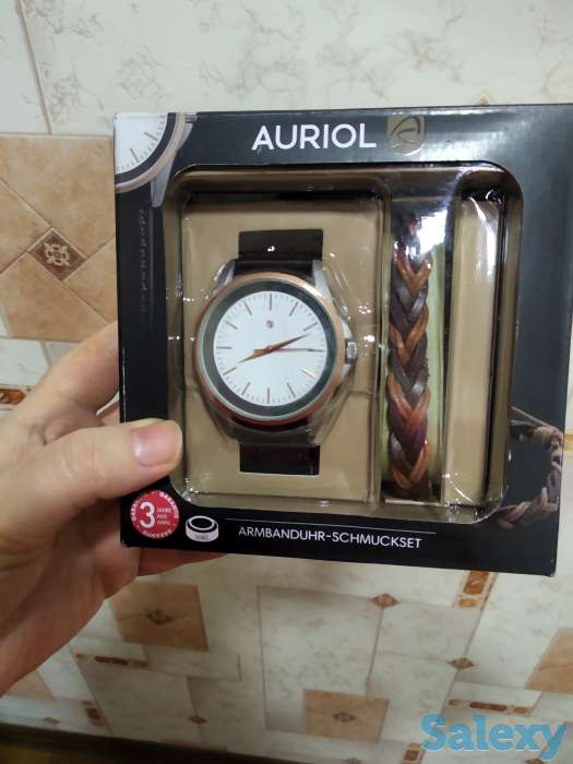 Немецкий бренд Ауриол мужские кварцевые часы ударопрочные водонепроницаемые, фотография 1