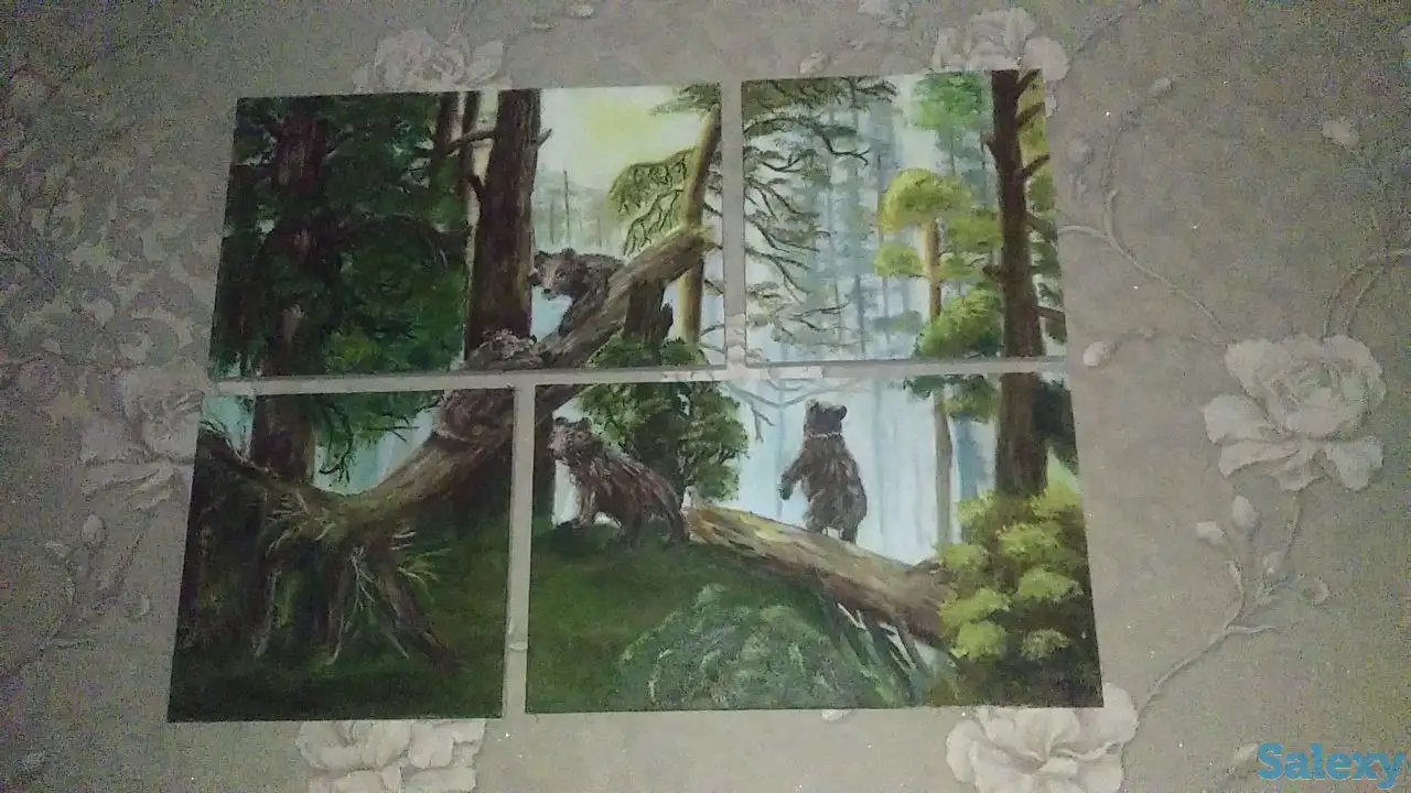 Продаётся модульная картина по мотивам И. И. Шишкина мишки в сосновом бору, фотография 1
