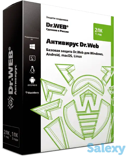 Антивирус Dr.Web — лицензия на 1 год на 2 ПК, фотография 1