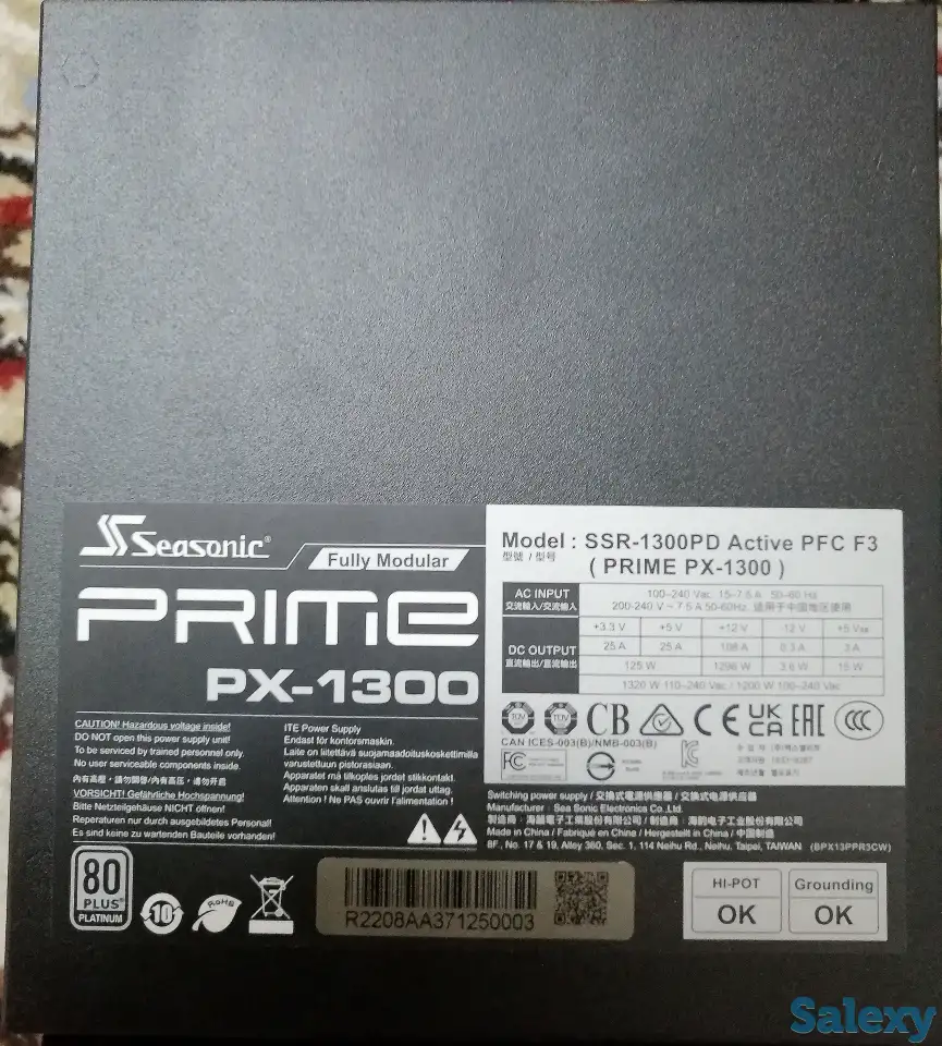 Блок питания Seasonic Prime 1300W, фотография 5
