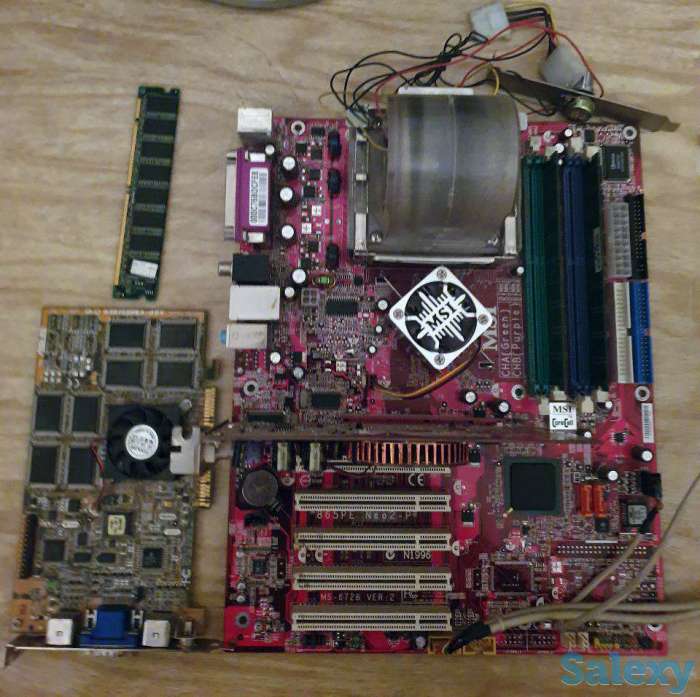 Комплект-материнская MSI 865PE, п.Pentium4 2.8,в.GeForce5200,DDR 768Mb, фотография 1