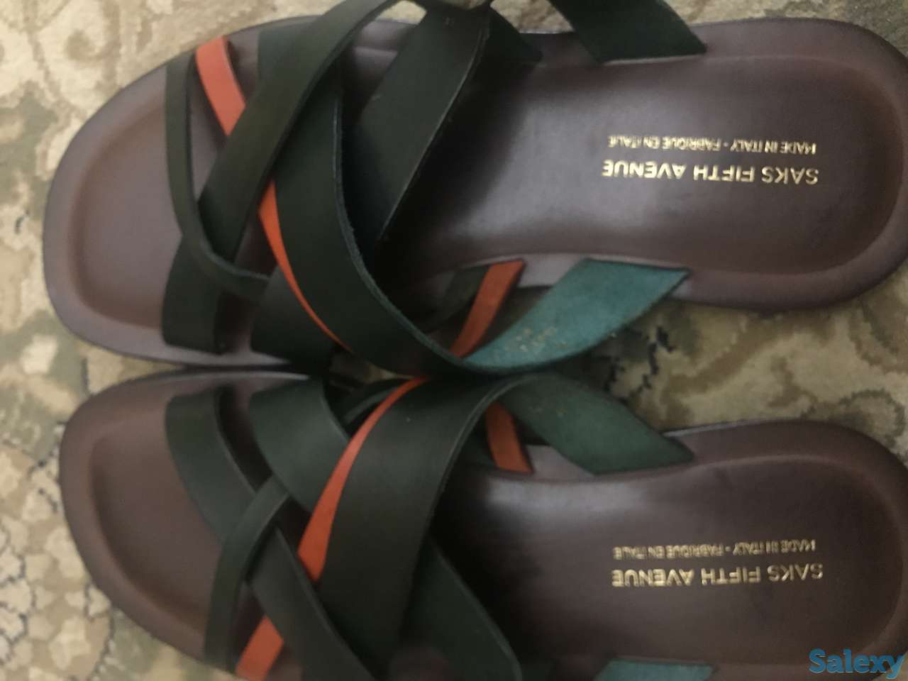 Мужские кожаные шлепанцы 42 размер, фотография 1