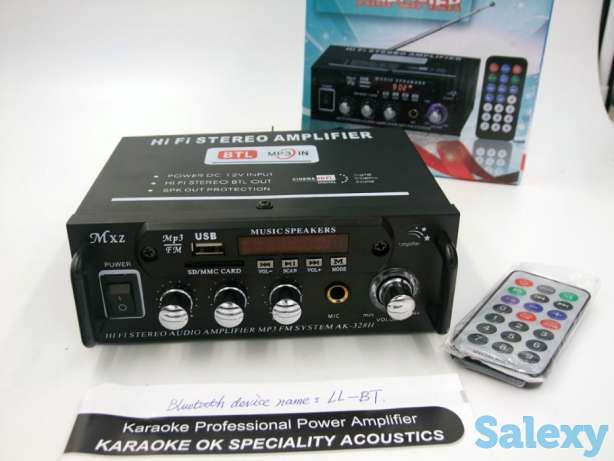 Усилитель звука, встроен блютуз, радио, флешка. Пульт., фотография 1