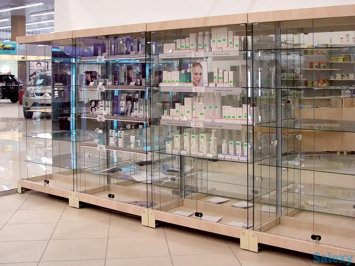 Торговые стеллажи и витрины для магазинов, аптек и торговых точек, фотография 8