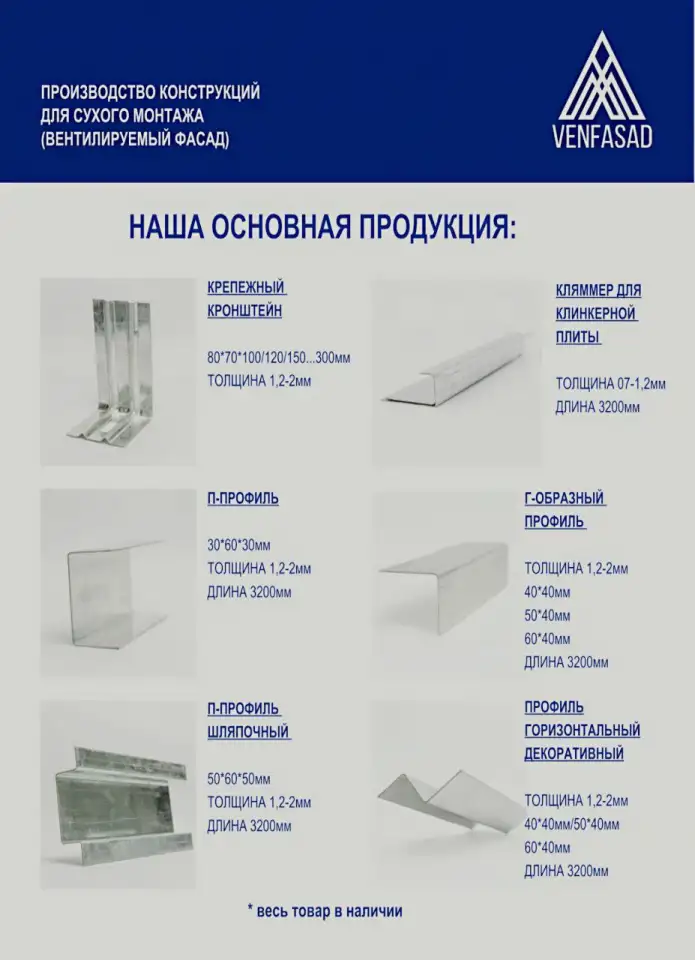 Вентилируемые фасадные системы клямер профиль кронштейн, фотография 2