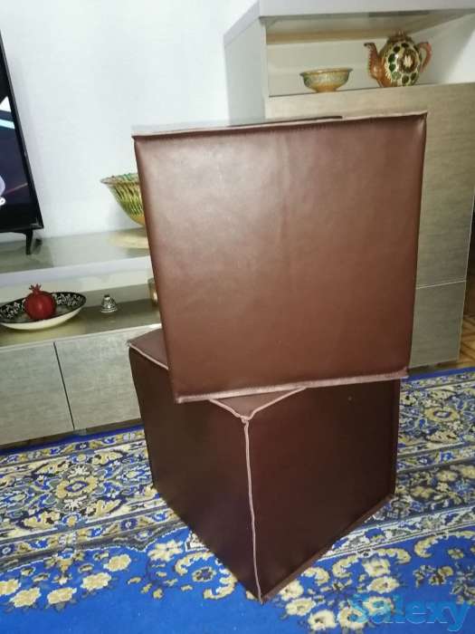 шкура ковер из коровы  кожаные пуфики, фотография 15