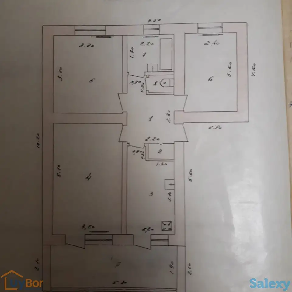 3х Комнатная Своя, 78м2, 1й этаж, серия 77, кирпич, фотография 1