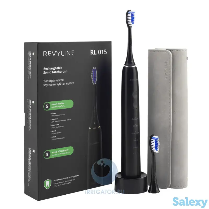 Черная зубная щетка Revyline RL 015 в стильном корпусе, фотография 1