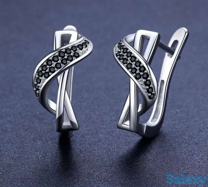 Красивые серьги из серебра 925 пробы, фотография 2