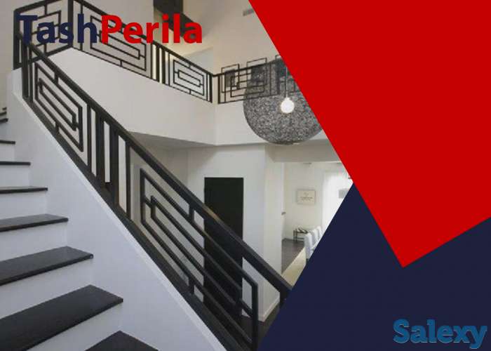 Современные классические кованые железные перила, металлическ, фотография 1